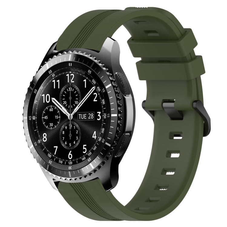 22mm Concave Striped Slicone Watch Band, For Samsung Galaxy Watch3 45mm, For Samsung Galaxy Watch 46mm, For Samsung Gear S3 Classic, For Samsung Gear S3 Frontier