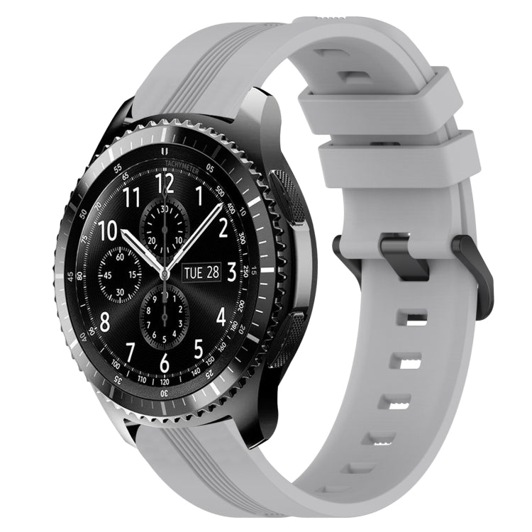 22mm Concave Striped Slicone Watch Band, For Samsung Galaxy Watch3 45mm, For Samsung Galaxy Watch 46mm, For Samsung Gear S3 Classic, For Samsung Gear S3 Frontier