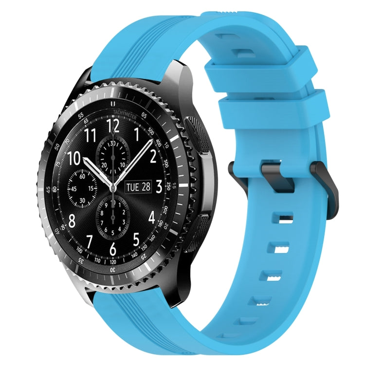 22mm Concave Striped Slicone Watch Band, For Samsung Galaxy Watch3 45mm, For Samsung Galaxy Watch 46mm, For Samsung Gear S3 Classic, For Samsung Gear S3 Frontier