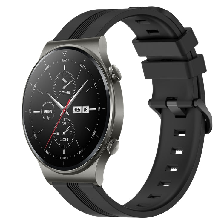 22mm Concave Striped Slicone Watch Band, For Huawei Watch GT Runner, For Huawei Watch 3, For Huawei Watch 3 Pro, For Huawei GT2 Pro