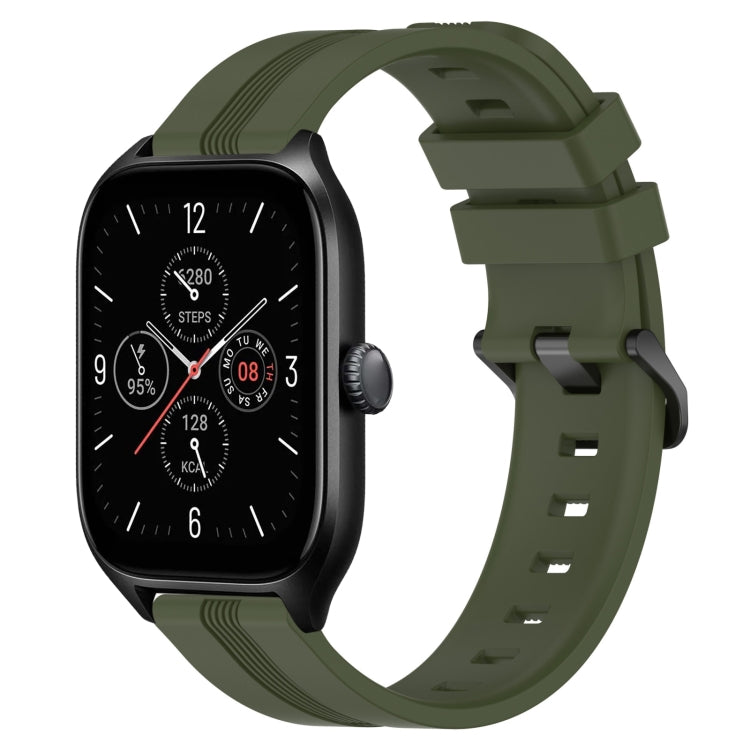 20mm Concave Striped Slicone Watch Band, For Amazfit GTS 4, For Amazfit GTS 3, For Amazfit GTS 2E, For Amazfit GTS 2 Mini