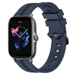 20mm Concave Striped Slicone Watch Band, For Amazfit GTS 4, For Amazfit GTS 3, For Amazfit GTS 2E, For Amazfit GTS 2 Mini