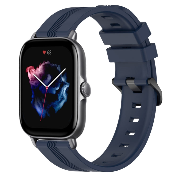 20mm Concave Striped Slicone Watch Band, For Amazfit GTS 4, For Amazfit GTS 3, For Amazfit GTS 2E, For Amazfit GTS 2 Mini