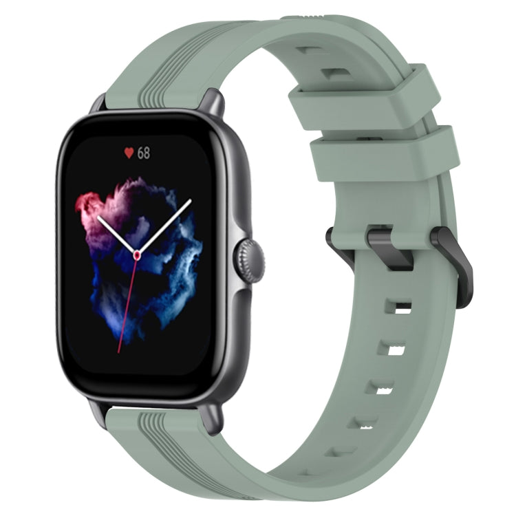 20mm Concave Striped Slicone Watch Band, For Amazfit GTS 4, For Amazfit GTS 3, For Amazfit GTS 2E, For Amazfit GTS 2 Mini