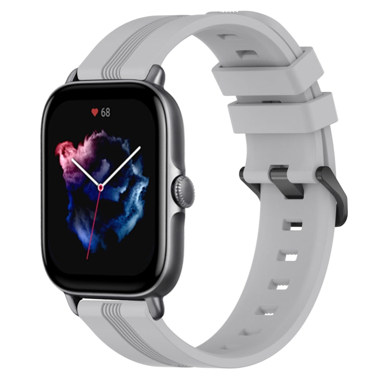 20mm Concave Striped Slicone Watch Band, For Amazfit GTS 4, For Amazfit GTS 3, For Amazfit GTS 2E, For Amazfit GTS 2 Mini