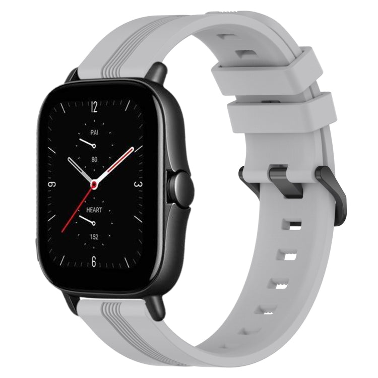 20mm Concave Striped Slicone Watch Band, For Amazfit GTS 4, For Amazfit GTS 3, For Amazfit GTS 2E, For Amazfit GTS 2 Mini