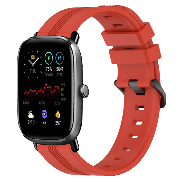 20mm Concave Striped Slicone Watch Band, For Amazfit GTS 4, For Amazfit GTS 3, For Amazfit GTS 2E, For Amazfit GTS 2 Mini