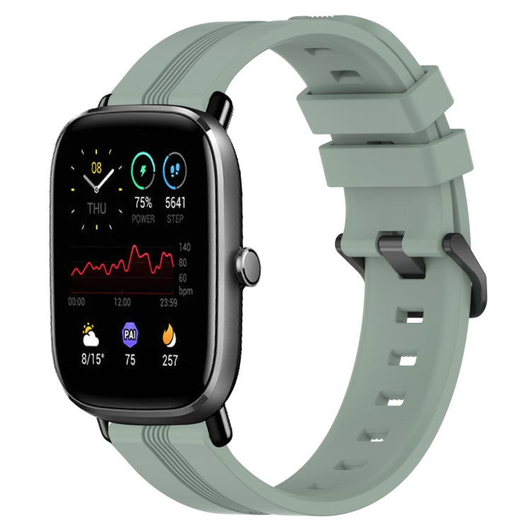 20mm Concave Striped Slicone Watch Band, For Amazfit GTS 4, For Amazfit GTS 3, For Amazfit GTS 2E, For Amazfit GTS 2 Mini