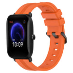 20mm Concave Striped Slicone Watch Band, For Amazfit Pop