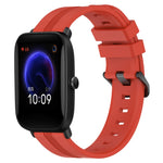 20mm Concave Striped Slicone Watch Band, For Amazfit Pop
