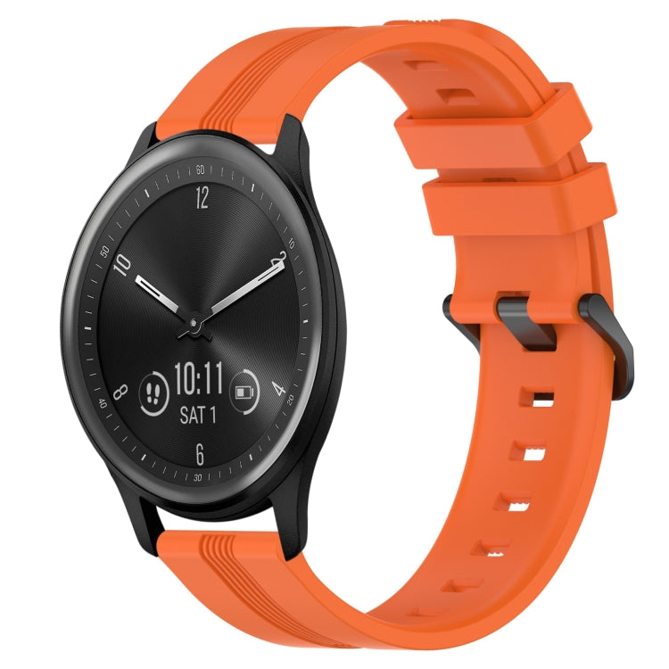 20mm Concave Striped Slicone Watch Band, For Garmin Vivomove Sport, For Garmin Venu 2 Plus, For Garmin Approach S40, For Garmin Forerunner 158