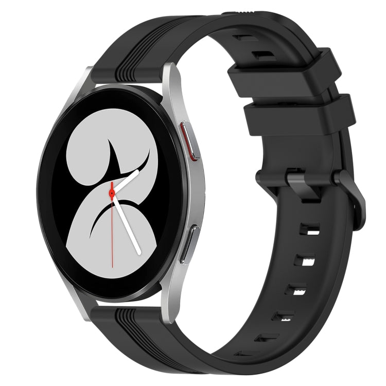 20mm Concave Striped Slicone Watch Band, For Samsung Galaxy Watch4 44mm, For Samsung Galaxy Watch4 40mm, For Samsung  Galaxy Watch 4 Classic 42mm, For Samsung  Galaxy Watch 4 Classic 46mm