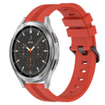 20mm Concave Striped Slicone Watch Band, For Samsung Galaxy Watch4 44mm, For Samsung Galaxy Watch4 40mm, For Samsung  Galaxy Watch 4 Classic 42mm, For Samsung  Galaxy Watch 4 Classic 46mm
