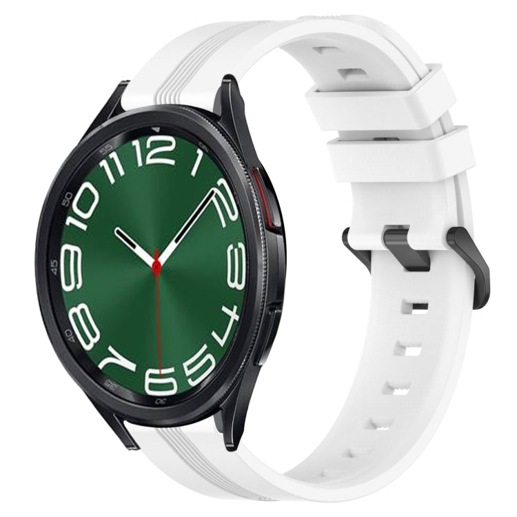 20mm Concave Striped Slicone Watch Band, For Samsung Galaxy Watch5 44mm, For Samsung Galaxy Watch 6 Classic 47mm, For Samsung Galaxy Watch5 40mm, For Samsung Galaxy Watch5 Pro 45mm