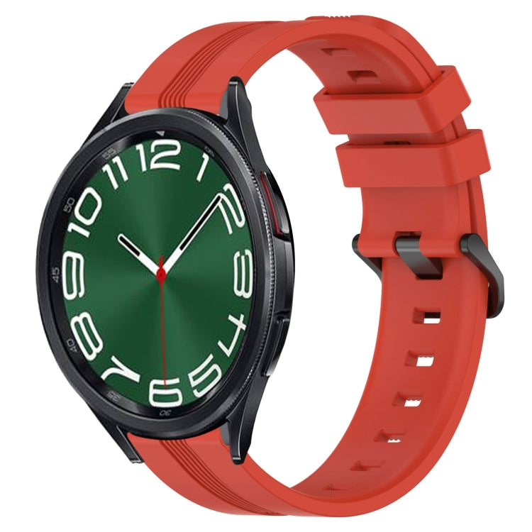 20mm Concave Striped Slicone Watch Band, For Samsung Galaxy Watch 6 40mm, For Samsung Galaxy Watch 6 Classic 43mm