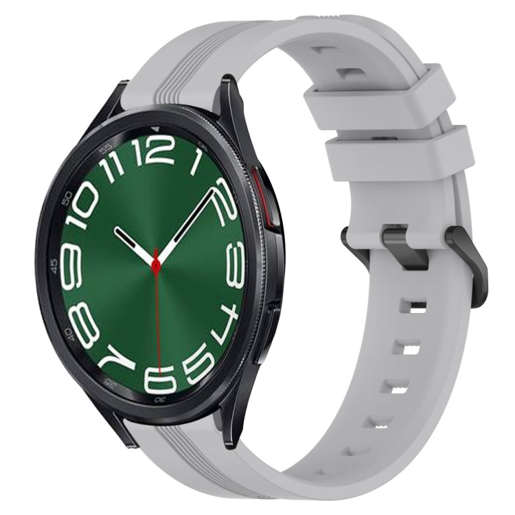 20mm Concave Striped Slicone Watch Band, For Samsung Galaxy Watch 6 40mm, For Samsung Galaxy Watch 6 Classic 43mm