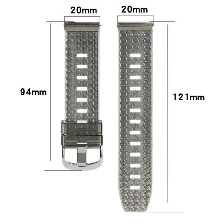 20mm Transparent Shiny Diamond TPU Watch Band, For Samsung Galaxy Watch 3 41mm, For Samsung Galaxy Watch 42mm, For Samsung Galaxy Watch5 40mm / 44mm, For Samsung Galaxy Watch5 Pro, For Samsung Galaxy Watch4 / Watch4 Classic, For Samsung Galaxy Watch3 4...
