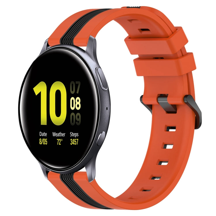 20mm Vertical Two-Color Silicone Watch Band, For Samsung Galaxy Watch Active2 40mm, For Samsung Galaxy Watch Active2 44mm, For Samsung Galaxy Watch 42mm, For Samsung Galaxy Watch 6 44mm