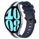 20mm Vertical Two-Color Silicone Watch Band, For Samsung Galaxy Watch 6 40mm, For Samsung Galaxy Watch 6 Classic 43mm