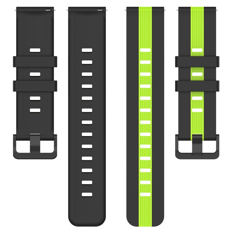20mm Vertical Two-Color Silicone Watch Band, For Samsung Galaxy Watch 6 40mm, For Samsung Galaxy Watch 6 Classic 43mm