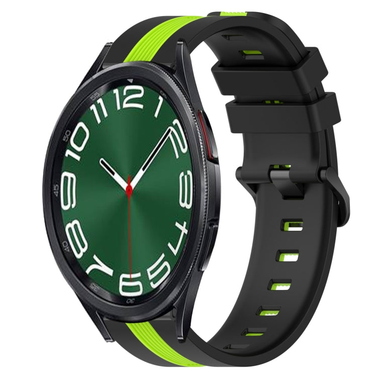 20mm Vertical Two-Color Silicone Watch Band, For Samsung Galaxy Watch 6 40mm, For Samsung Galaxy Watch 6 Classic 43mm