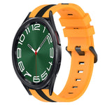 20mm Vertical Two-Color Silicone Watch Band, For Samsung Galaxy Watch 6 40mm, For Samsung Galaxy Watch 6 Classic 43mm
