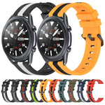 22mm Vertical Two-Color Silicone Watch Band, For Samsung Galaxy Watch3 45mm, For Samsung Galaxy Watch 46mm, For Samsung Gear S3 Classic, For Samsung Gear S3 Frontier