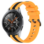 22mm Vertical Two-Color Silicone Watch Band, For Samsung Galaxy Watch3 45mm, For Samsung Galaxy Watch 46mm, For Samsung Gear S3 Classic, For Samsung Gear S3 Frontier