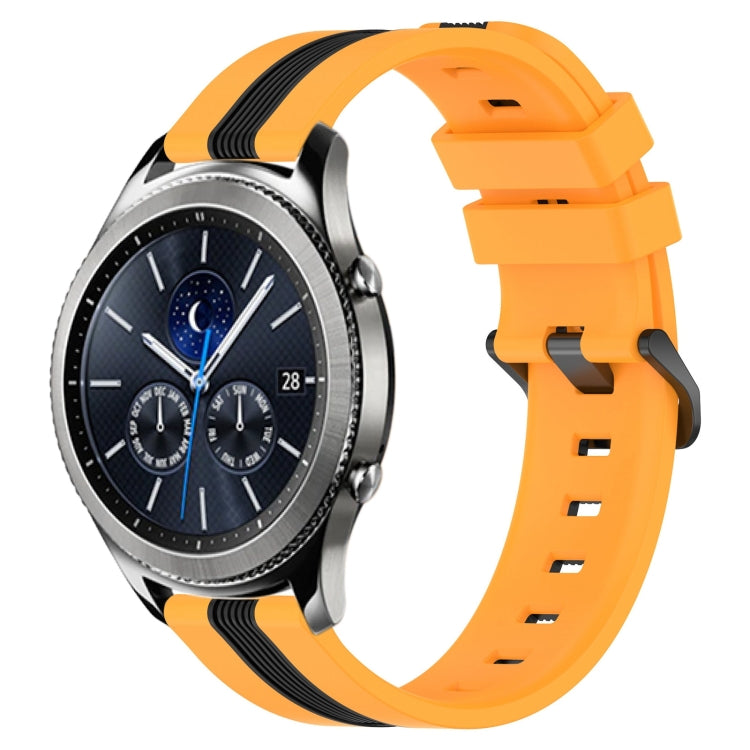 22mm Vertical Two-Color Silicone Watch Band, For Samsung Galaxy Watch3 45mm, For Samsung Galaxy Watch 46mm, For Samsung Gear S3 Classic, For Samsung Gear S3 Frontier
