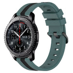 22mm Vertical Two-Color Silicone Watch Band, For Samsung Galaxy Watch3 45mm, For Samsung Galaxy Watch 46mm, For Samsung Gear S3 Classic, For Samsung Gear S3 Frontier