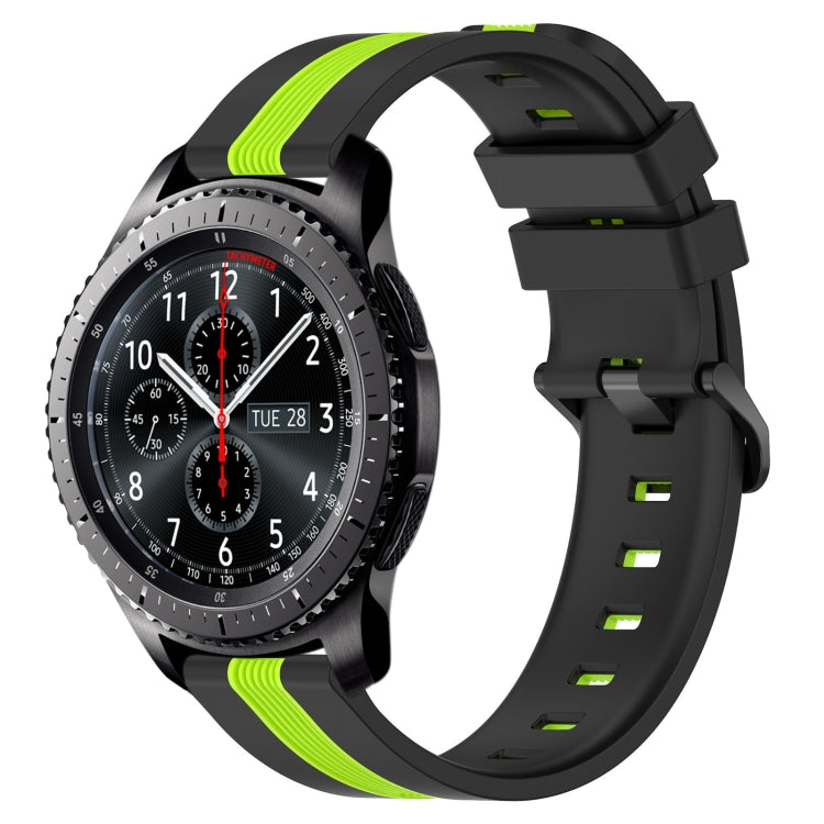 22mm Vertical Two-Color Silicone Watch Band, For Samsung Galaxy Watch3 45mm, For Samsung Galaxy Watch 46mm, For Samsung Gear S3 Classic, For Samsung Gear S3 Frontier
