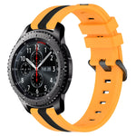 22mm Vertical Two-Color Silicone Watch Band, For Samsung Galaxy Watch3 45mm, For Samsung Galaxy Watch 46mm, For Samsung Gear S3 Classic, For Samsung Gear S3 Frontier