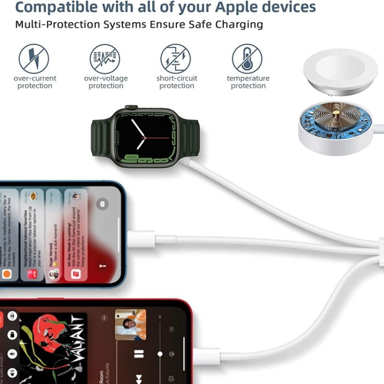 3-in-1-USB-Magnetladekabel für Apple Watch Series & iPhone, 1,2 m (4 Fuß), DS-XB016