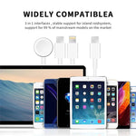 كابل شحن مغناطيسي USB 3 في 1 لسلسلة Apple Watch والهاتف مع قابس مزدوج Type-C بطول 4 أقدام/1.2 متر، DS-XB020