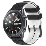 22mm Football Pattern Two-Color Silicone Watch Band, For Samsung Galaxy Watch3 45mm, For Samsung Galaxy Watch 46mm, For Samsung Gear S3 Classic, For Samsung Gear S3 Frontier