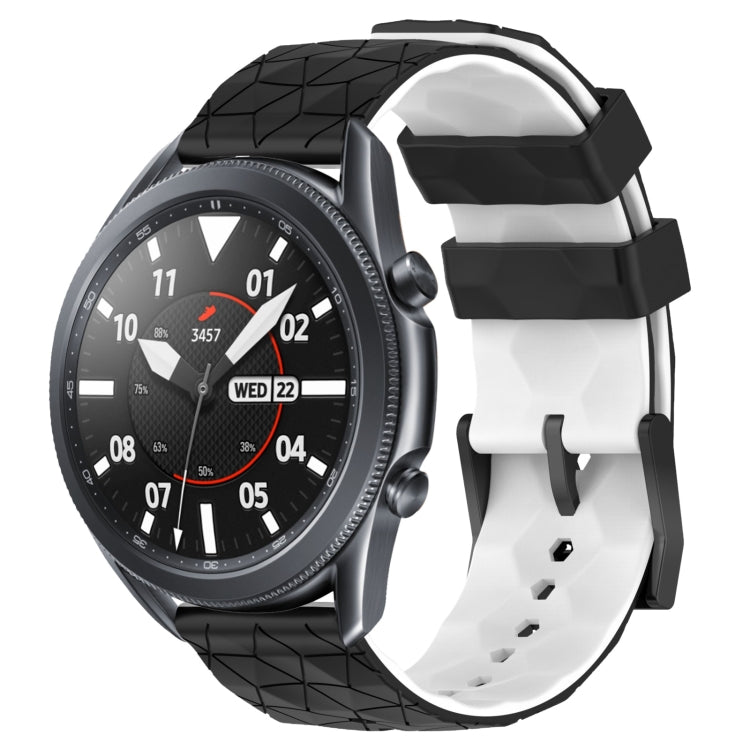 22mm Football Pattern Two-Color Silicone Watch Band, For Samsung Galaxy Watch3 45mm, For Samsung Galaxy Watch 46mm, For Samsung Gear S3 Classic, For Samsung Gear S3 Frontier