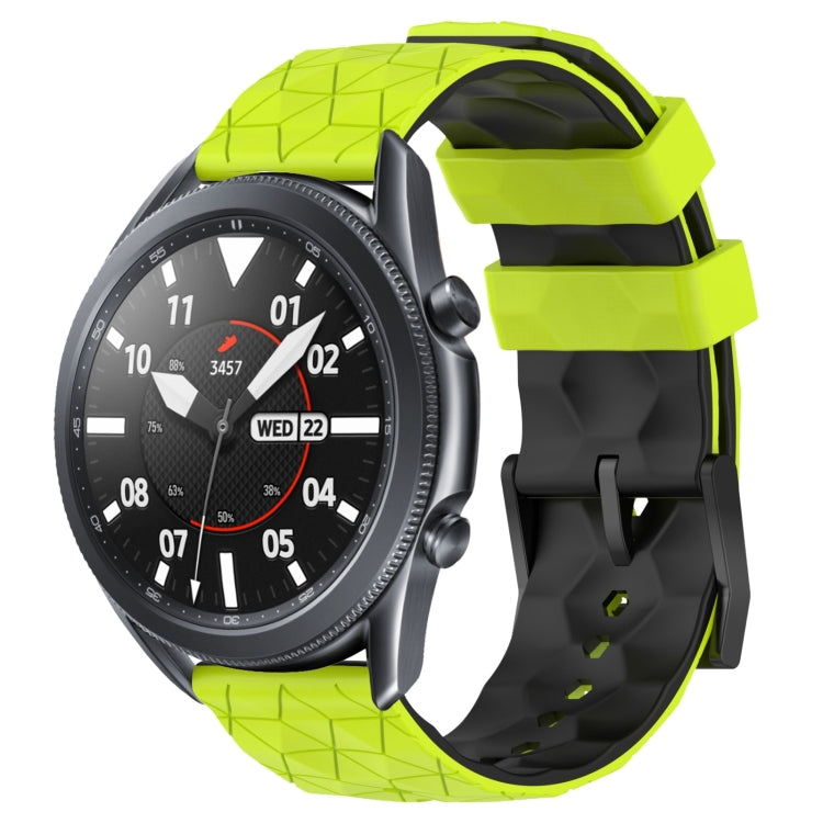 22mm Football Pattern Two-Color Silicone Watch Band, For Samsung Galaxy Watch3 45mm, For Samsung Galaxy Watch 46mm, For Samsung Gear S3 Classic, For Samsung Gear S3 Frontier