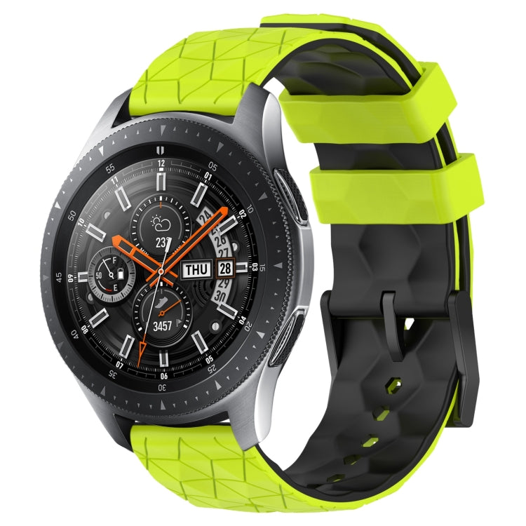 22mm Football Pattern Two-Color Silicone Watch Band, For Samsung Galaxy Watch3 45mm, For Samsung Galaxy Watch 46mm, For Samsung Gear S3 Classic, For Samsung Gear S3 Frontier