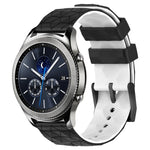 22mm Football Pattern Two-Color Silicone Watch Band, For Samsung Galaxy Watch3 45mm, For Samsung Galaxy Watch 46mm, For Samsung Gear S3 Classic, For Samsung Gear S3 Frontier