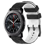 22mm Football Pattern Two-Color Silicone Watch Band, For Samsung Galaxy Watch3 45mm, For Samsung Galaxy Watch 46mm, For Samsung Gear S3 Classic, For Samsung Gear S3 Frontier