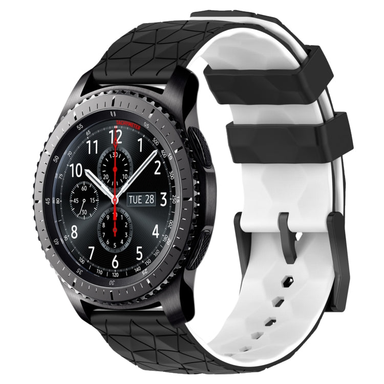 22mm Football Pattern Two-Color Silicone Watch Band, For Samsung Galaxy Watch3 45mm, For Samsung Galaxy Watch 46mm, For Samsung Gear S3 Classic, For Samsung Gear S3 Frontier