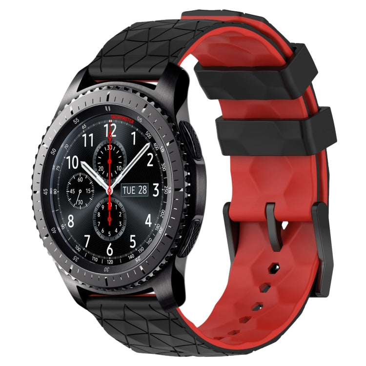 22mm Football Pattern Two-Color Silicone Watch Band, For Samsung Galaxy Watch3 45mm, For Samsung Galaxy Watch 46mm, For Samsung Gear S3 Classic, For Samsung Gear S3 Frontier
