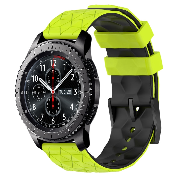 22mm Football Pattern Two-Color Silicone Watch Band, For Samsung Galaxy Watch3 45mm, For Samsung Galaxy Watch 46mm, For Samsung Gear S3 Classic, For Samsung Gear S3 Frontier