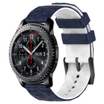 22mm Football Pattern Two-Color Silicone Watch Band, For Samsung Galaxy Watch3 45mm, For Samsung Galaxy Watch 46mm, For Samsung Gear S3 Classic, For Samsung Gear S3 Frontier
