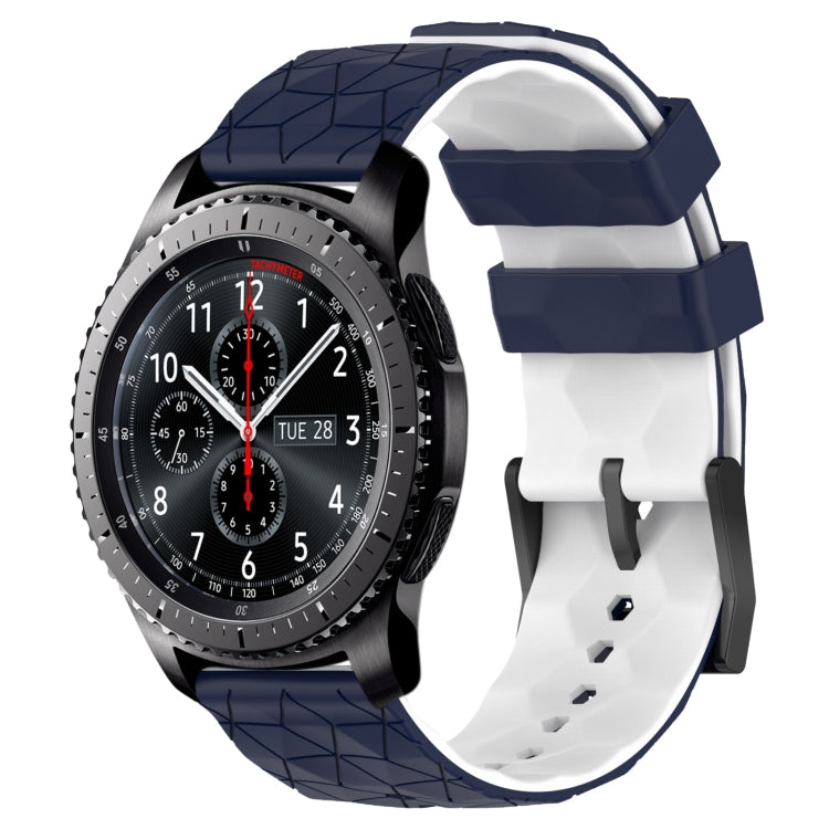 22mm Football Pattern Two-Color Silicone Watch Band, For Samsung Galaxy Watch3 45mm, For Samsung Galaxy Watch 46mm, For Samsung Gear S3 Classic, For Samsung Gear S3 Frontier