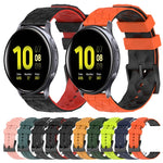 20mm Football Pattern Two-Color Silicone Watch Band, For Samsung Galaxy Watch Active 2 44mm, For Samsung Galaxy Watch 42mm