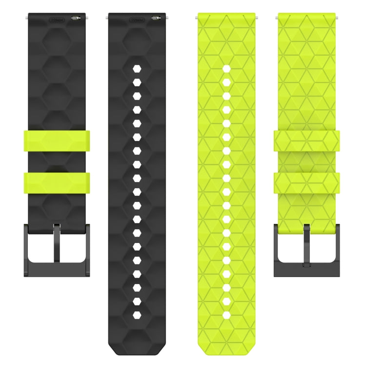 20mm Football Pattern Two-Color Silicone Watch Band, For Samsung Galaxy Watch Active 2 44mm, For Samsung Galaxy Watch 42mm