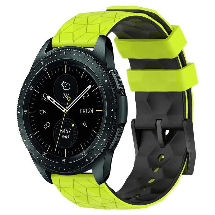 20mm Football Pattern Two-Color Silicone Watch Band, For Samsung Galaxy Watch Active 2 44mm, For Samsung Galaxy Watch 42mm