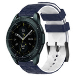 20mm Football Pattern Two-Color Silicone Watch Band, For Samsung Galaxy Watch Active 2 44mm, For Samsung Galaxy Watch 42mm