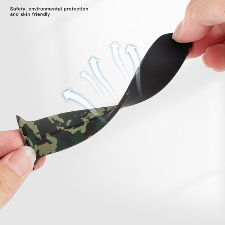 Magnetic Clasp Camouflage Silicone Watch Band, For Apple Watch Ultra 49mm, For Apple Watch Series 8&7 45mm, For Apple Watch Series 8&7 41mm